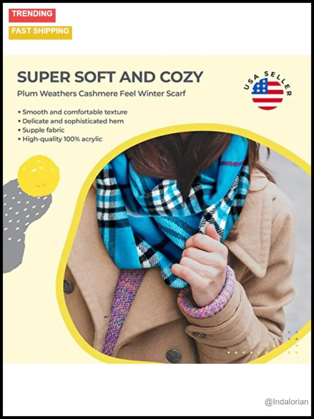 Winter Scarf Shawl with Cashmere Feel - 72